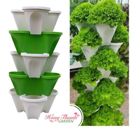 Chậu Tháp Trồng Rau, Trồng Hoa, Tiết Kiệm Diện Tích, Trang Trí Nội Thất, Sân Vườn,Bền Đẹp, Chậu Tam Giác Xếp Tầng, Nhựa Cao Cấp, Tiện Lợi, Tiết Kiệm Không Gian