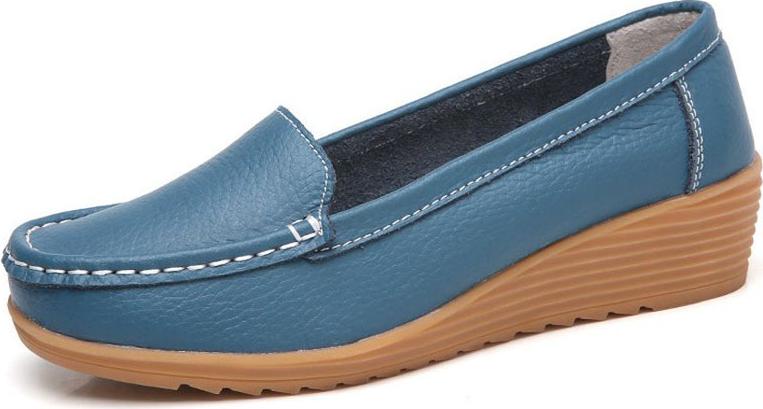 Women's Oxford Loafer Thick Bottom Flats Slip-On Casual Shoes