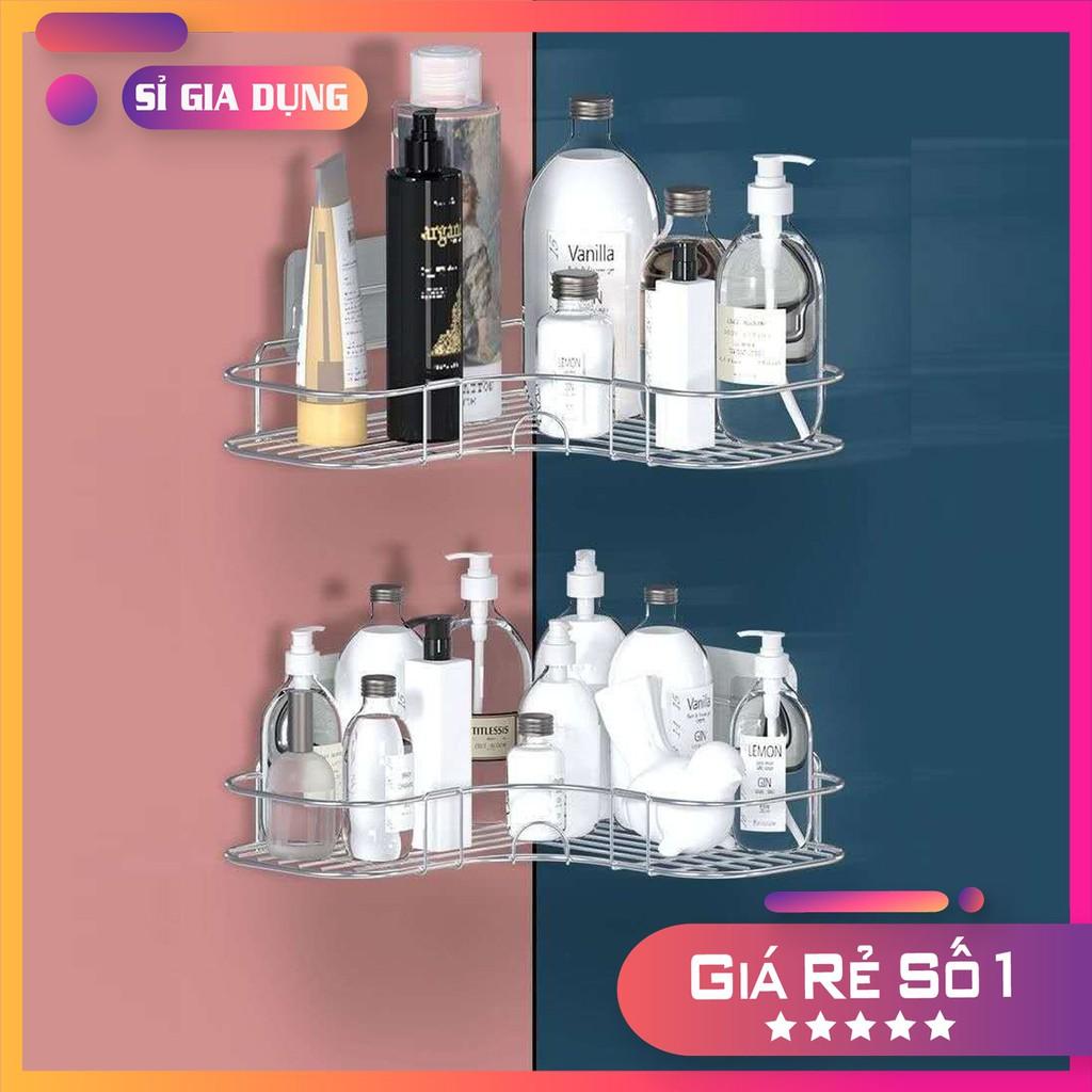 Kệ Góc Tường Inox 304 Không Gỉ, Kệ Nhà Tắm Dán Tường siêu chắc đựng Đồ Đa Năng MÃ TG-INOX