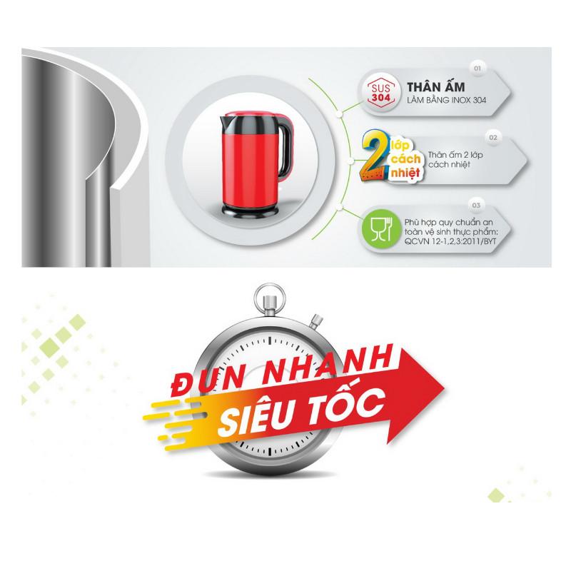 [RẠNG ĐÔNG] Ấm điện siêu tốc cao cấp 1.7L - Model: RD - AST17ST1.E