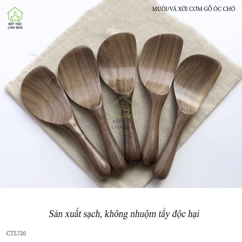 Muôi/vá xới cơm, vét bột, trộn salad_Gỗ óc chó nhập khẩu siêu sạch