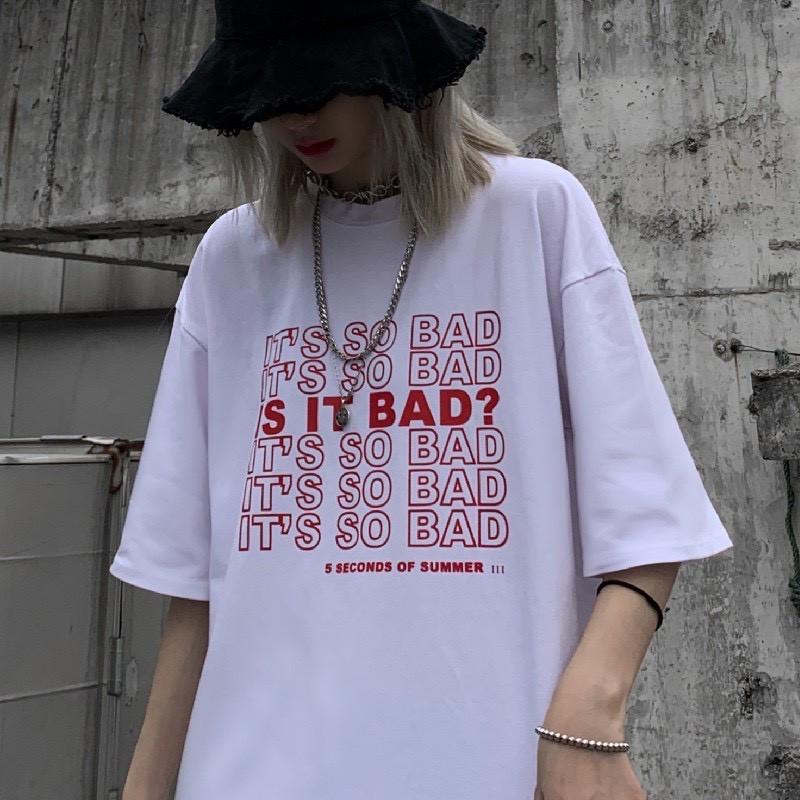 Áo thun tay lỡ unisex in chữ IT SO BAD cực phong cách | Áo form rộng tay lỡ đẹp AC15