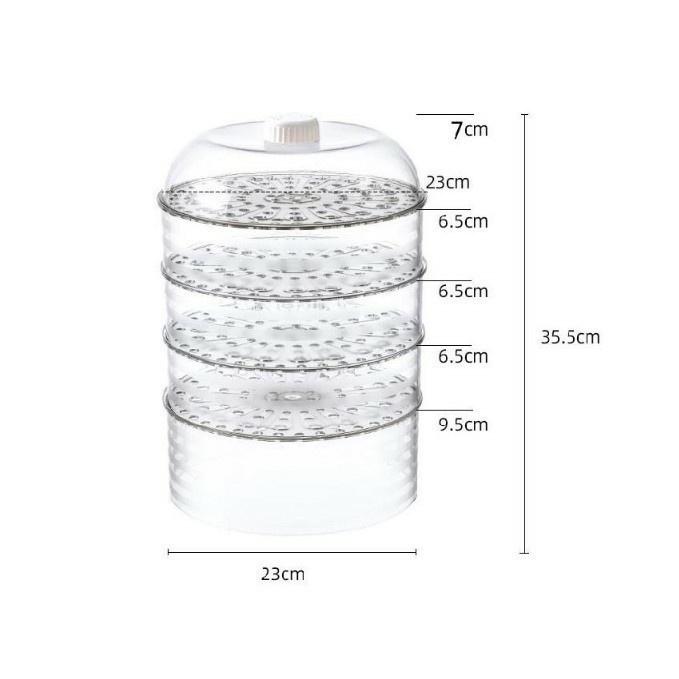 Khay đậy thức ăn, lồng bàn giữ nhiệt 4 tầng cao cấp, tiện ích không thể thiếu cho gia đình - .