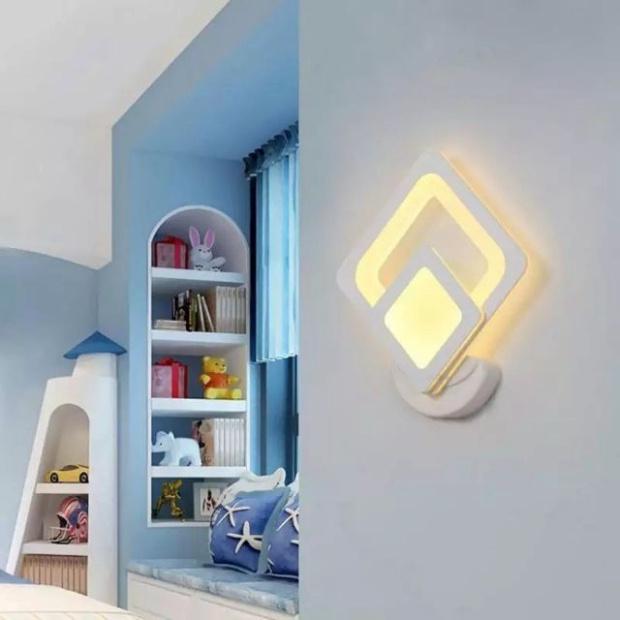Đèn tường led cao cấp hiện đại hình vuông kép