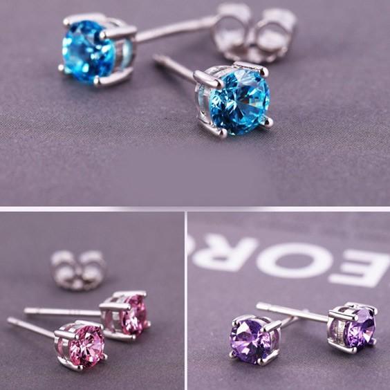 Bông tai đá nhân tạo bạc 925 BHBT91