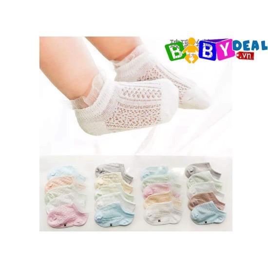 Sét 5 đôi tất lưới cho bé trai, bé gái 0-3 tuổi