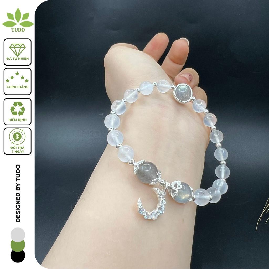 Vòng Tay Nữ Đẹp - Vòng Phong Thủy Mệnh Kim Thủy TUDO VCBMOON VCBXC AG925 Charm Mặt Trăng B27K710