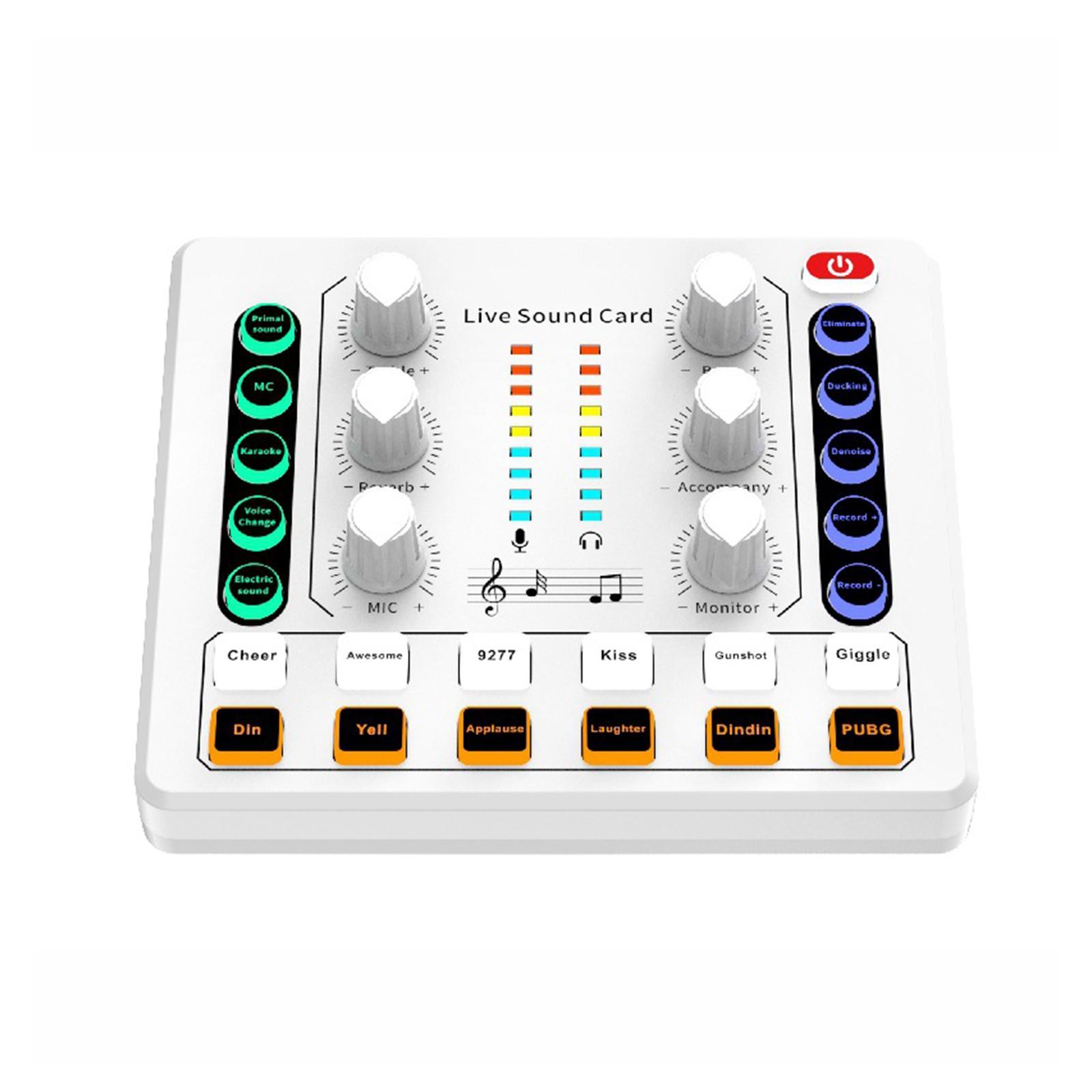 Professional sound Card 12 Sound Effects Low Noise for Karaoke Gaming