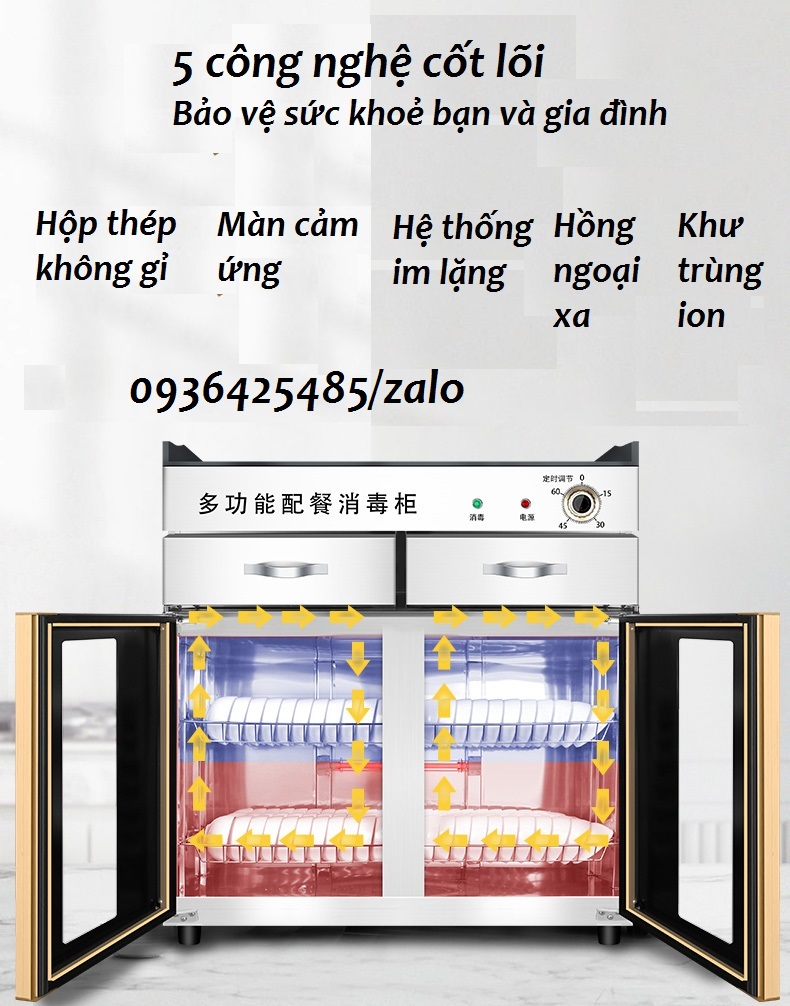 Tủ sấy bát mẫu lớn 350 lít màn hình cảm ứng sang trọng, phù hợp cho gia đình lớn, nhà ăn, công ty