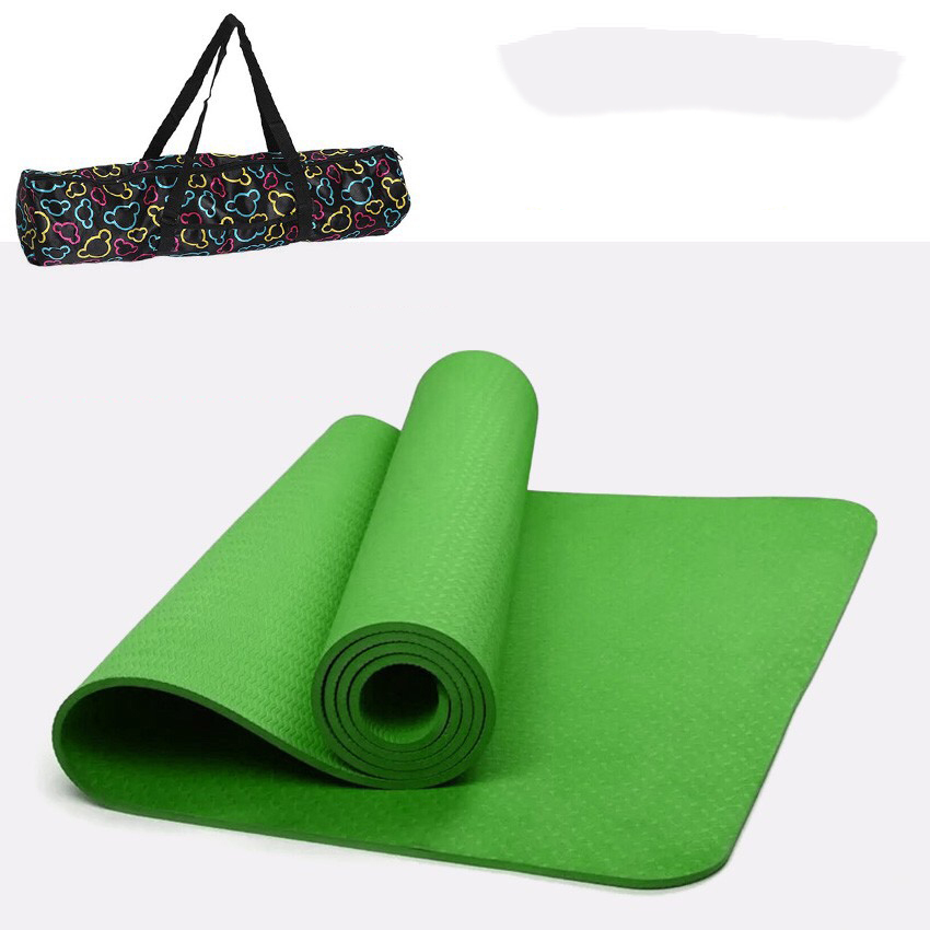 Thảm Yoga 1 Lớp Đúc 6 mm Tặng Kèm Túi Đựng Tiện Dụng TM1