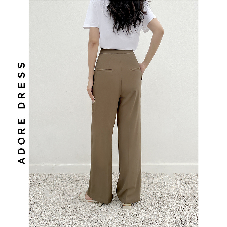 Quần Culottes casual style tuytsy trơn nâu ánh rêu  và đen 321TR2003 ADORE DRESS