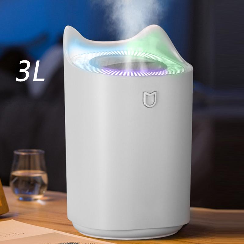 3L Máy Tạo Độ Ẩm Không Khí Đôi Vòi Nhà Hương Thơm Máy Khuếch Tán Tinh Dầu Lộc Coloful Led Siêu Âm Thanh Usb Humidificador Khuếch Tán Hương Thơm