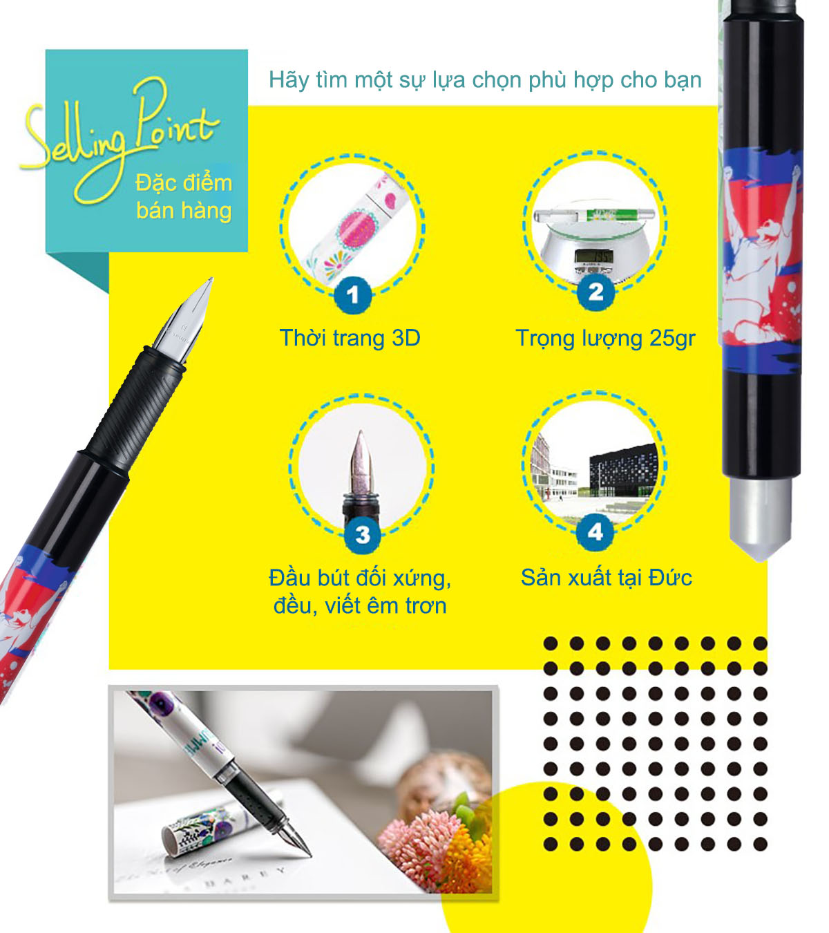Bút máy STABILO BeCrazy &quot;Magic ink&quot; + tuýp ruột xanh (FP-G) - Hình trượt tuyết