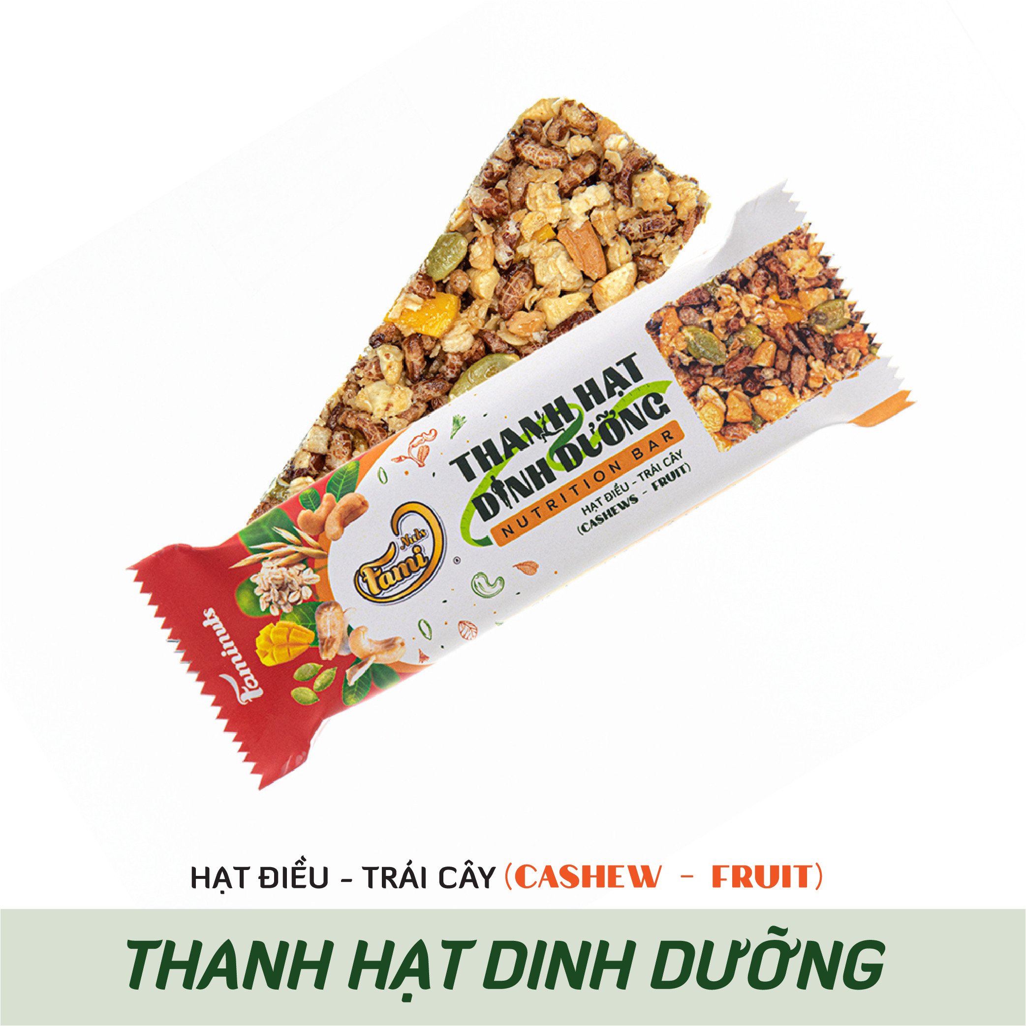 Thanh Hạt Dinh Dưỡng Vị Hạt Điều &amp; Trái Cây Faminuts - Thanh Ngũ Cốc Ăn Kiêng Giảm Cân