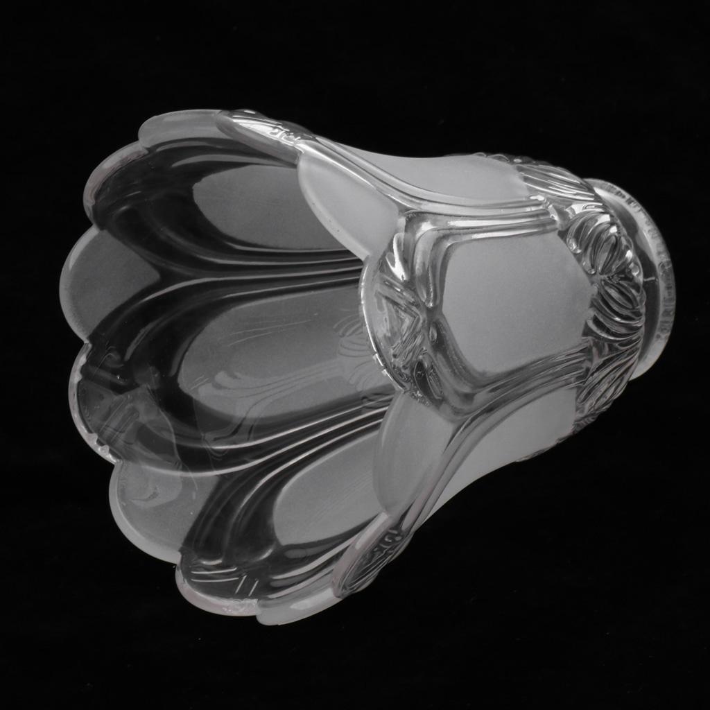 2Pcs Clear & Frosted Glass Light Shade Ceiling Fan Chandelier Wavy Edge