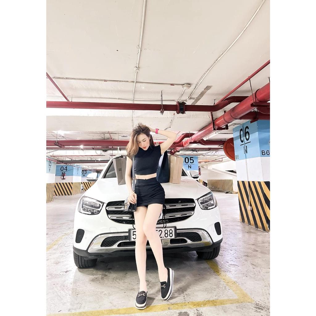 121 - SET THUN TAY NGẮN CỘT LƯNG CHÂN VÁY RÚT HAI MÀU