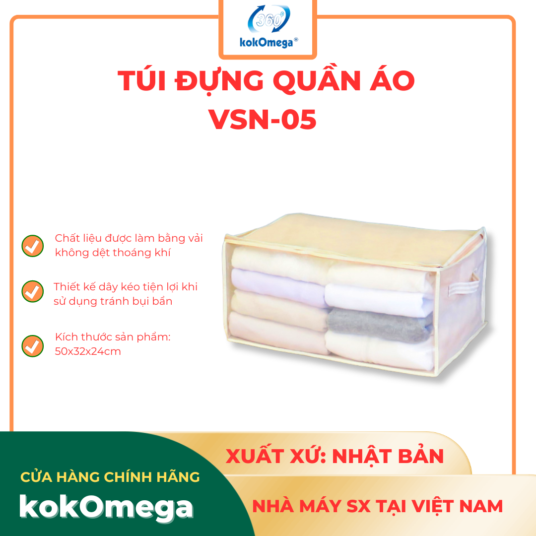 Túi Đựng Lưu Trữ Quần Áo, Chăn Mền kokOmega Nhật Bản