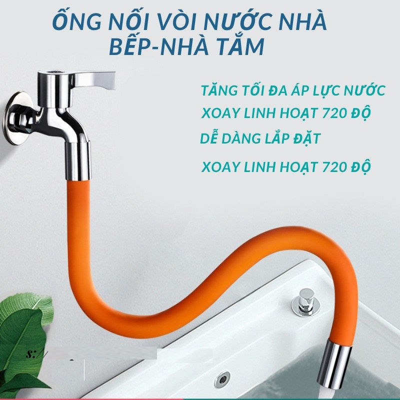 Vòi nước nối dài uốn cong 360 độ chống tung tóe nước có thể xoay 360 độ tiện dụng cho nhà bếp