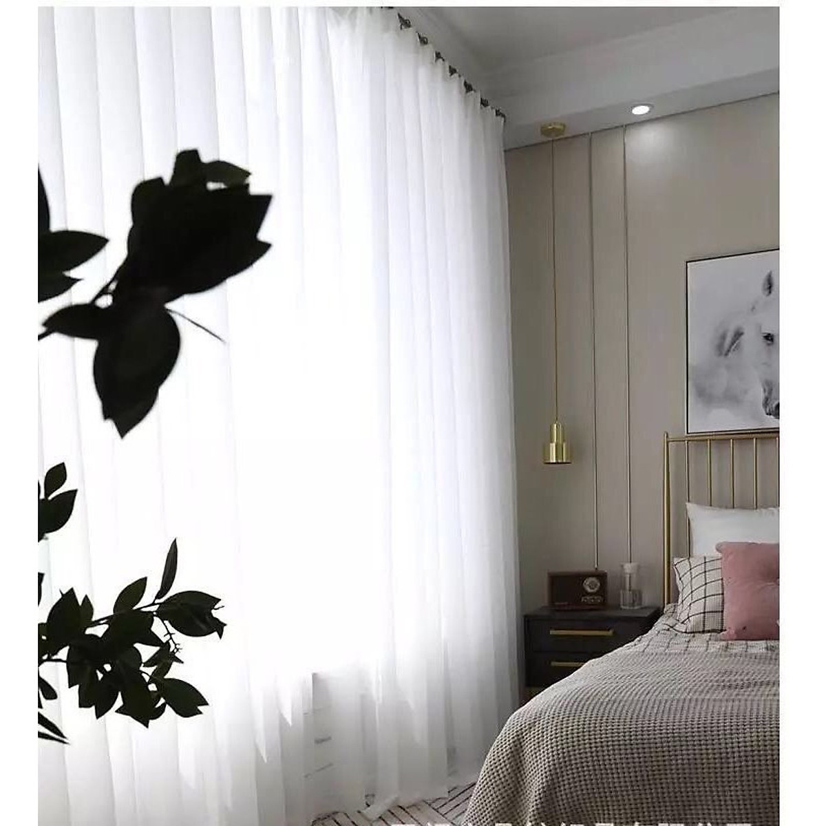 Rèm voan trắng - Cao cố định 2.7m