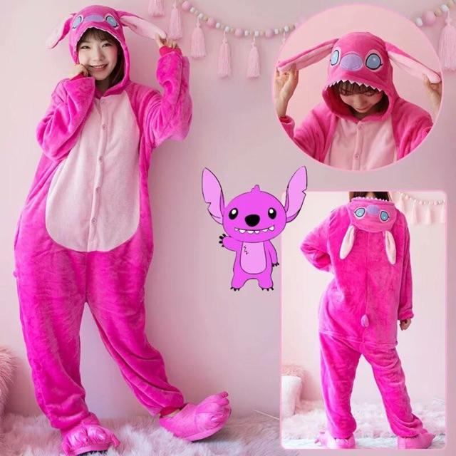 Bộ Đồ Thú Stitch Hồng - Bộ đồ hình thú Stitch hồng người lớn