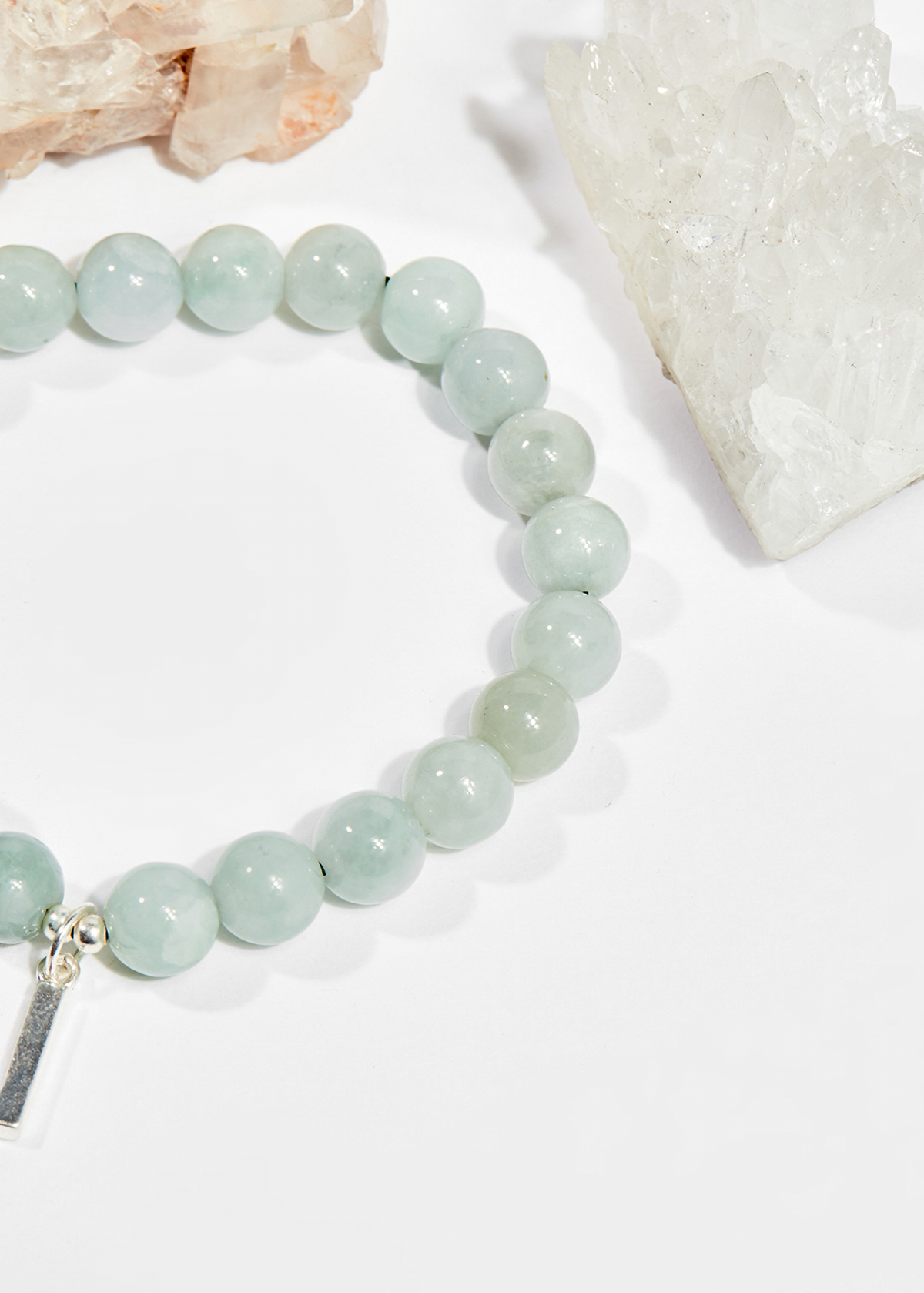 Vòng tay phong thủy nữ đá cẩm thạch phỉ thúy charm hoa 8mm mệnh hỏa , mộc - Ngọc Quý Gemstones