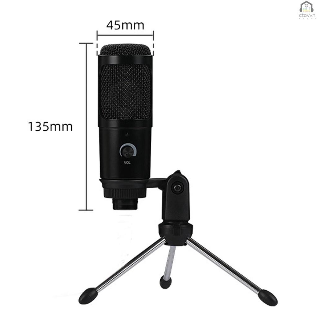 Micro USB thu âm có kẹp gắn giá đỡ ba chân cho máy tính/laptop