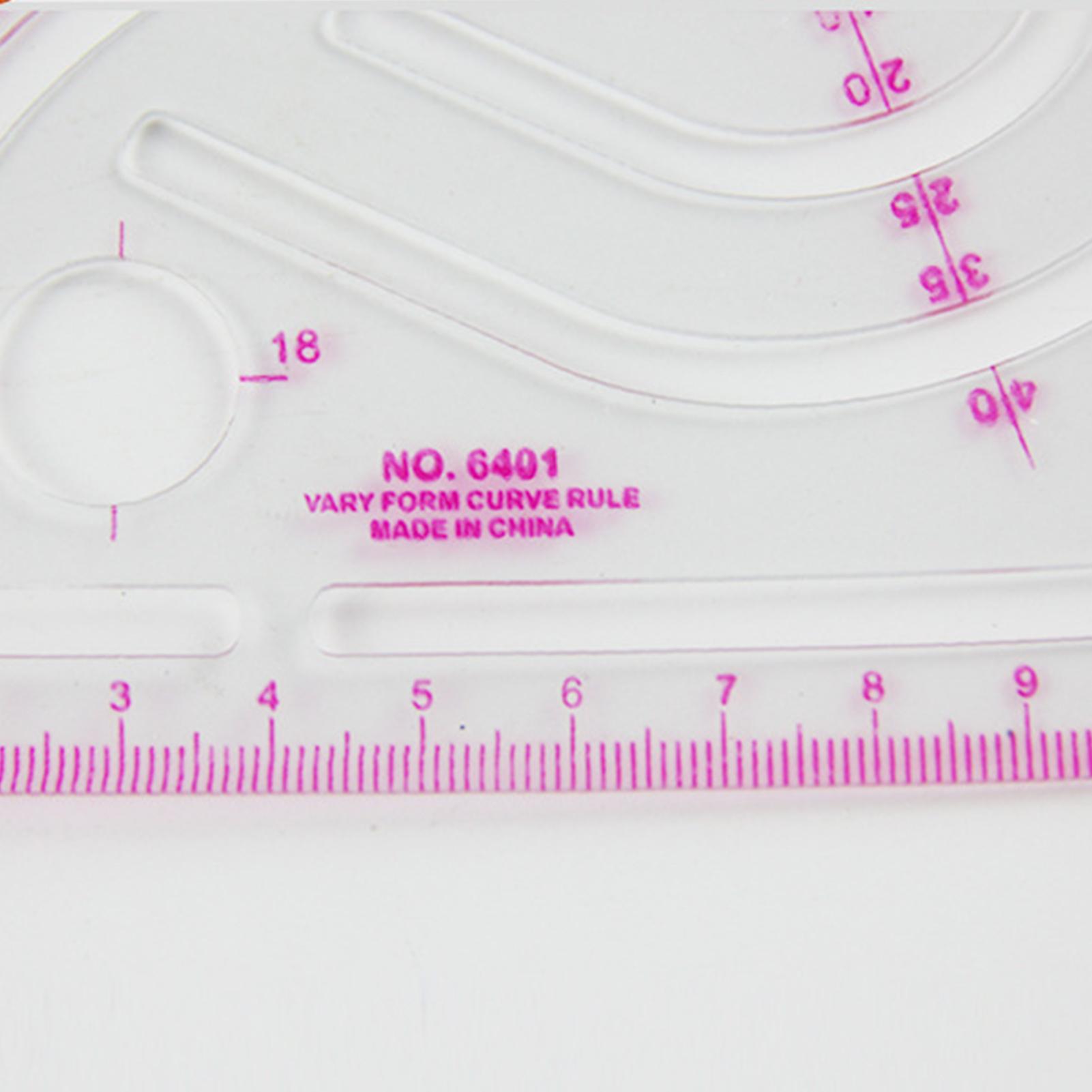 6 cái thước đo hệ mét của Pháp hình elip dùng để đánh dấu, may trang phục