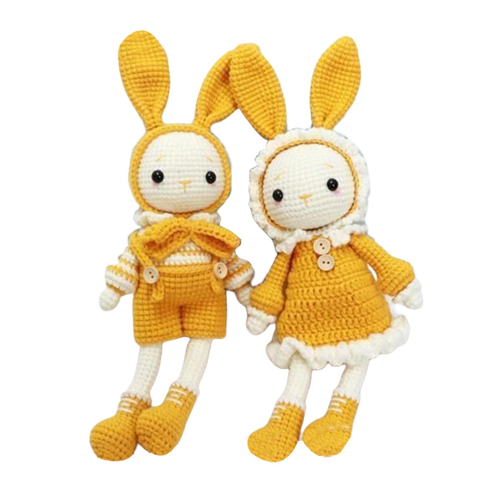 Crochet Kit A Pair of Rabbit Crochet Craft Set Make Your Own Doll for Adults and Kids