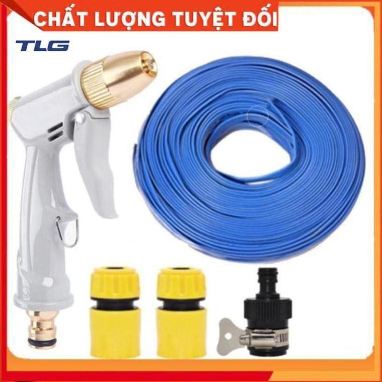 Bộ dây vòi xịt nước rửa xe, tưới cây tăng áp 3 lần, loại 3-5m (cút nhựa nối 713-1) 206846