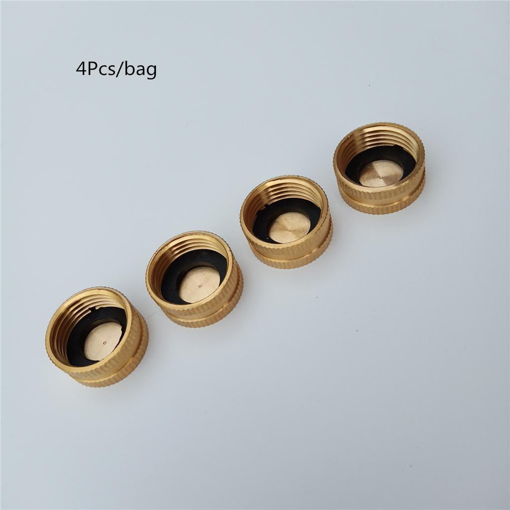 4pcs 3/4" Hose Female End Brass Spigot Caps with Flag Clips Anti-Wind