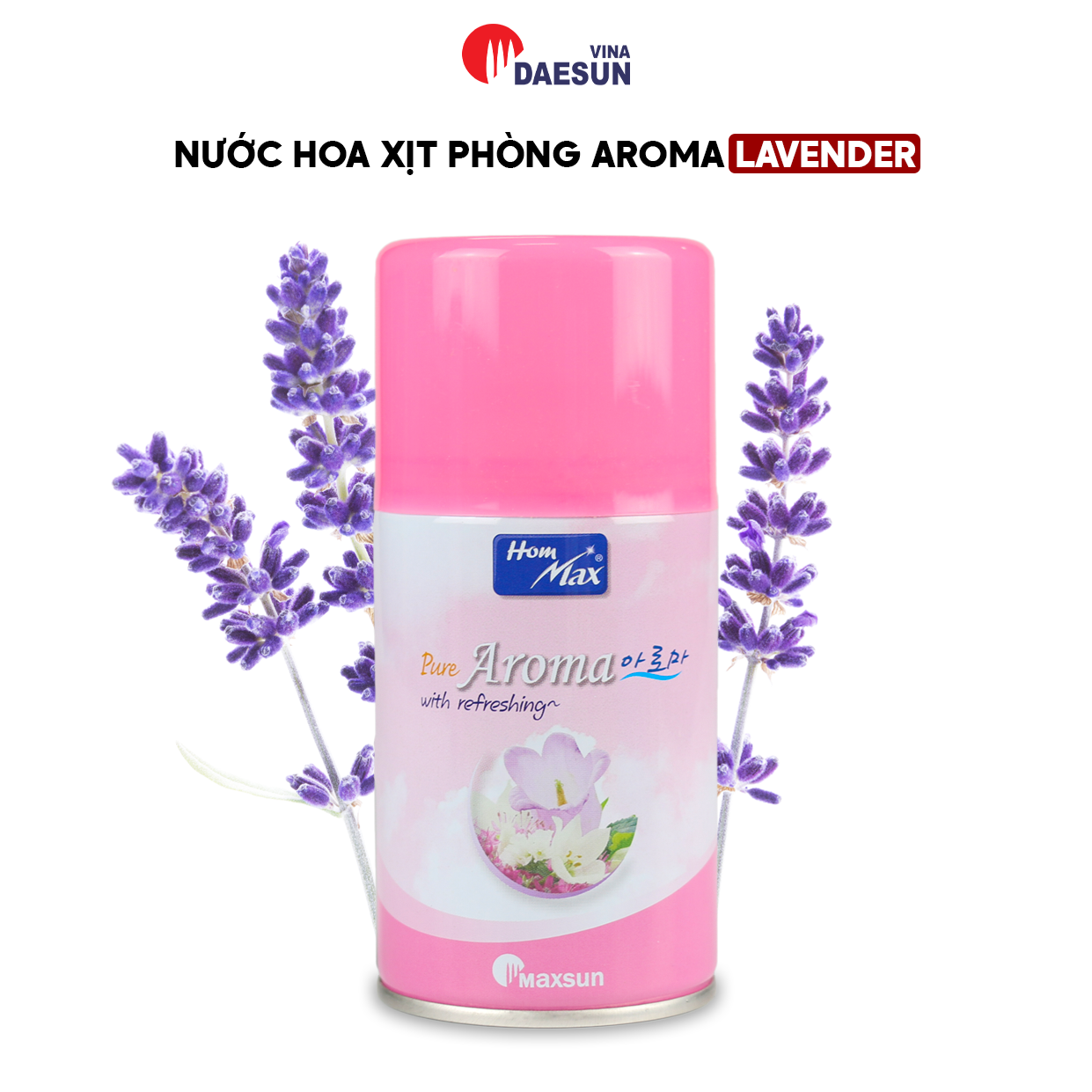 Nước Hoa Xịt Phòng Aroma Hommax (Hương Lavender) - Dung tích 250ml | Chiết Xuất Tự Nhiên | Hàng Chính Hãng