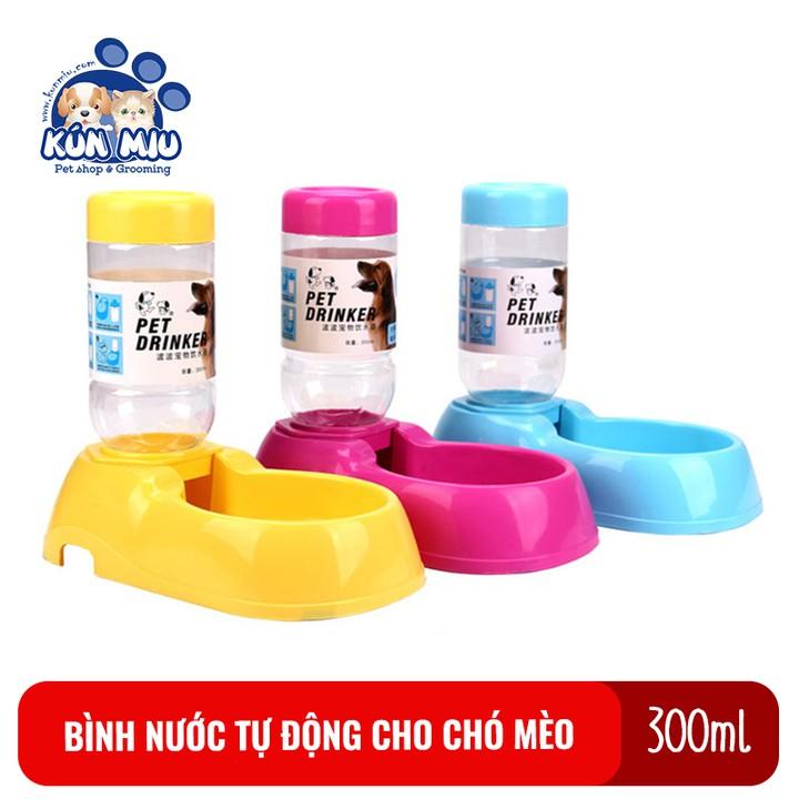 Bình nước tự động cho chó mèo 350ml chất liệu nhựa PP cao cấp nhiều màu sắc
