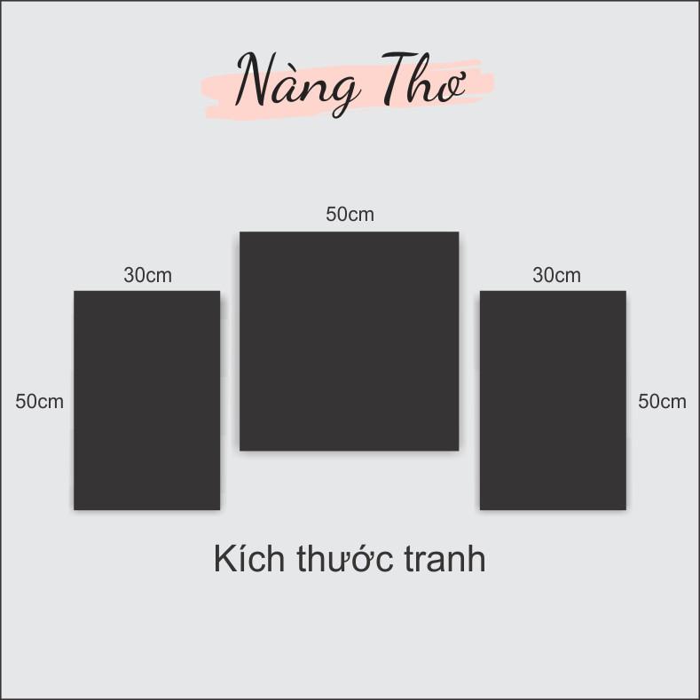 Bộ tranh 3 tấm Decal dán tường hoạt hình dễ thương