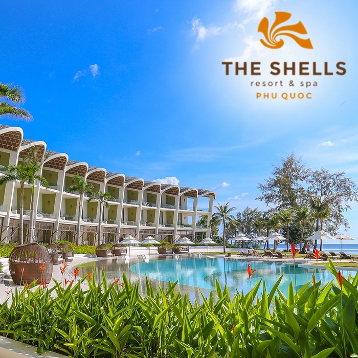 Gói 3N2Đ The Shells Resort & Spa 5* Phú Quốc - Buffet Sáng, Hồ Bơi, Bãi Biển Riêng, Đón Tiễn Sân Bay, Dành Cho 02 Người Lớn, Giải Thưởng Khách Sạn Thiết Kế Kiến Trúc Đẹp