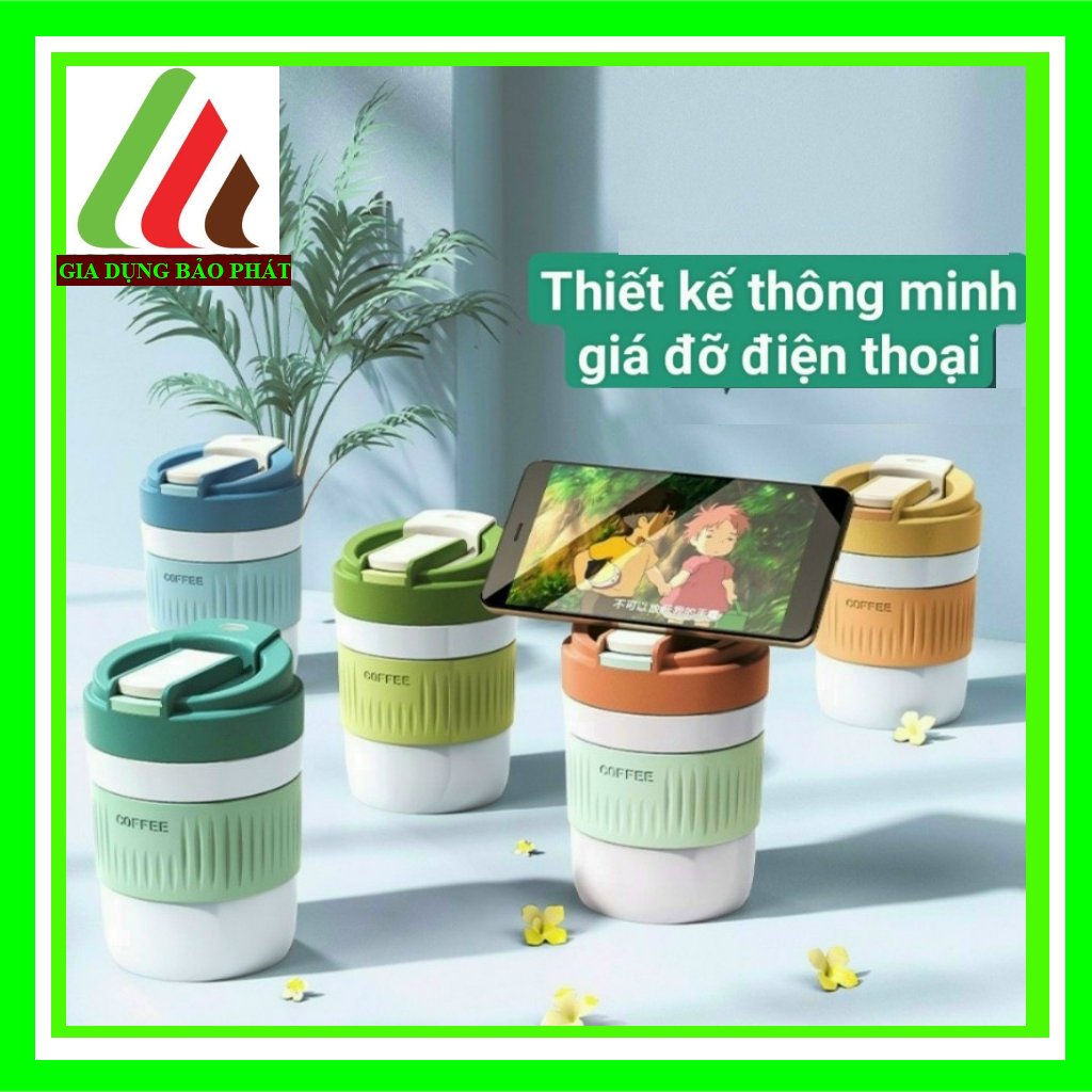 Bình nước thủy tinh bọc nhựa chống nóng có nắp bật đậy kín với 2 đầu uống nước tiện lợi đáng yêu 350ml
