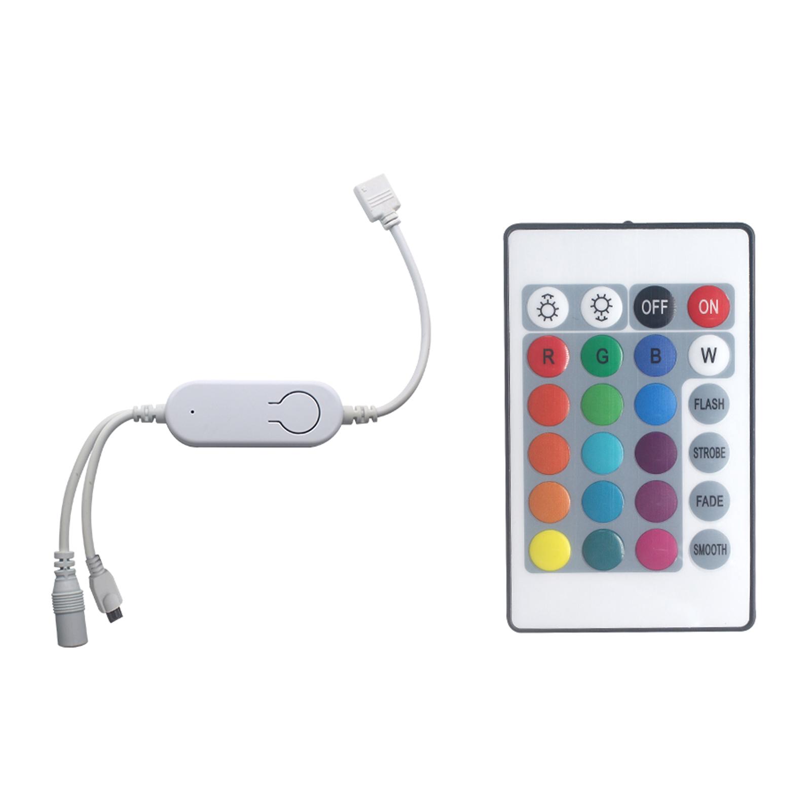 DC5V~12V IR+WiFi RGB Controller LED Strip Light Controller Wireless Smart Strip Light Controller Voice Control Compatible with Google Home & for Amazon Alexa Tuya/SmartLife APP Control