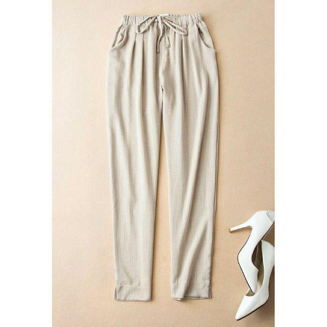 Quần baggy Đũi xước cạp chun thắt nơ xinh xắn
