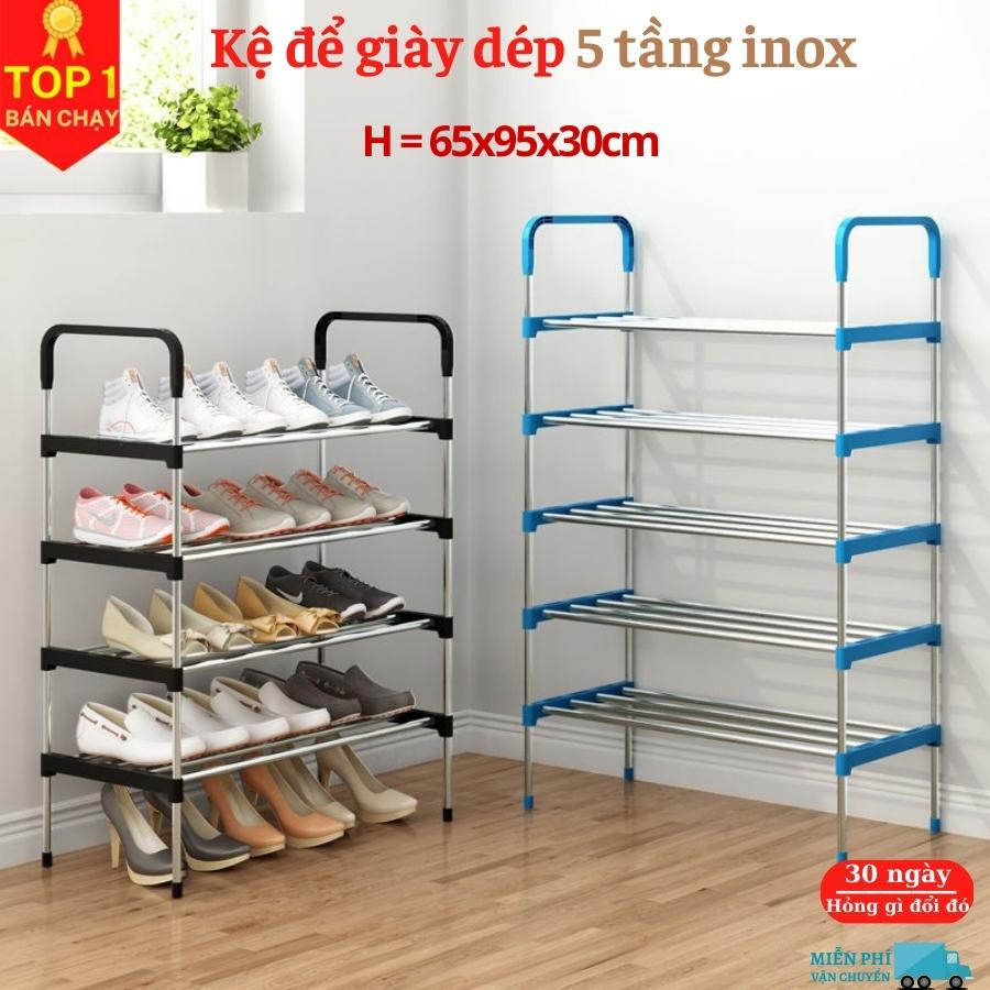 Kệ để giày dép 05 tầng hợp kim nhôm - Giá để giày dép 05 tầng - Kệ để đồ, kệ sách loại gấp gọn cao cấp D Danido