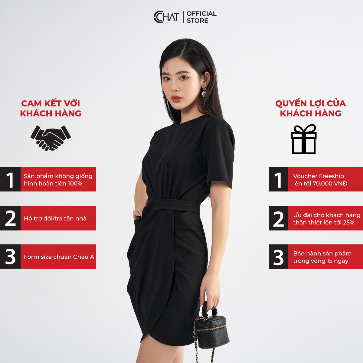 Đầm Nữ Cổ Tròn Xoắn Vạt Thân Dưới Chất Thun Cao Cấp 22VNC2026OT