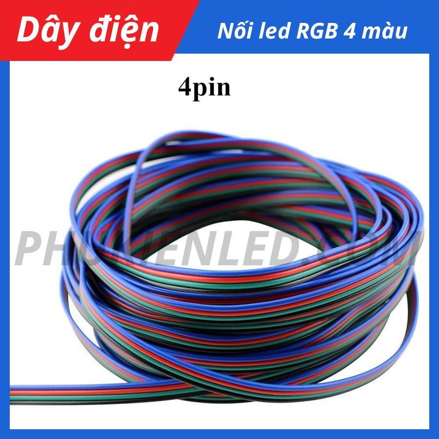 1 mét dây điện nối led RGB 4 Pin 4 sợi dây, dây điện 4 màu đen, xanh lá, đỏ, xanh dương