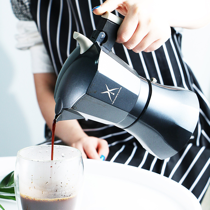 Ấm pha cà phê Moka Pot bằng nhôm, bình pha cà phê kiểu Ý