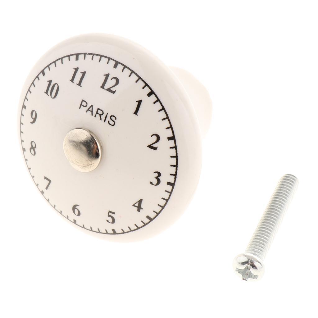 2 Pieces Round Black and White Ceramic Cabinet Knobs for Home Furniture