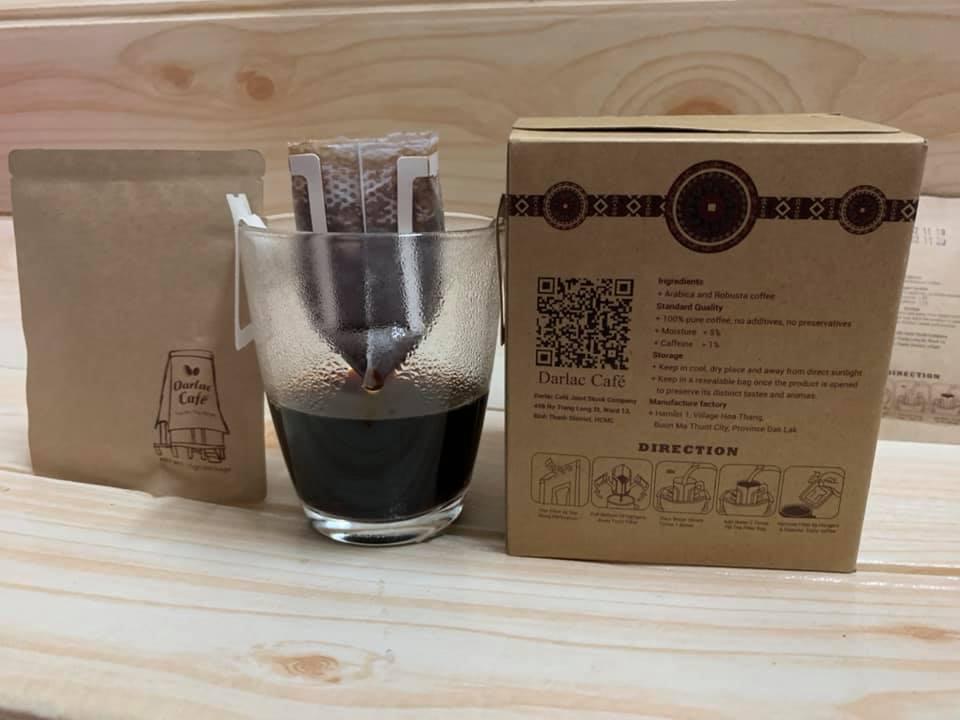 Cà phê túi lọc hiệu Darlac Café Hộp 150g (10 túi )