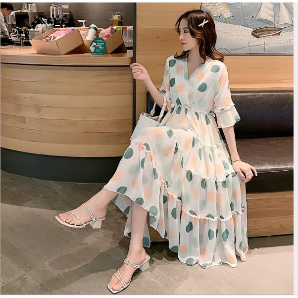 ĐẦM BẦU VÁY BẦU CÔNG SỞ VOAN SÓNG LỚN BI