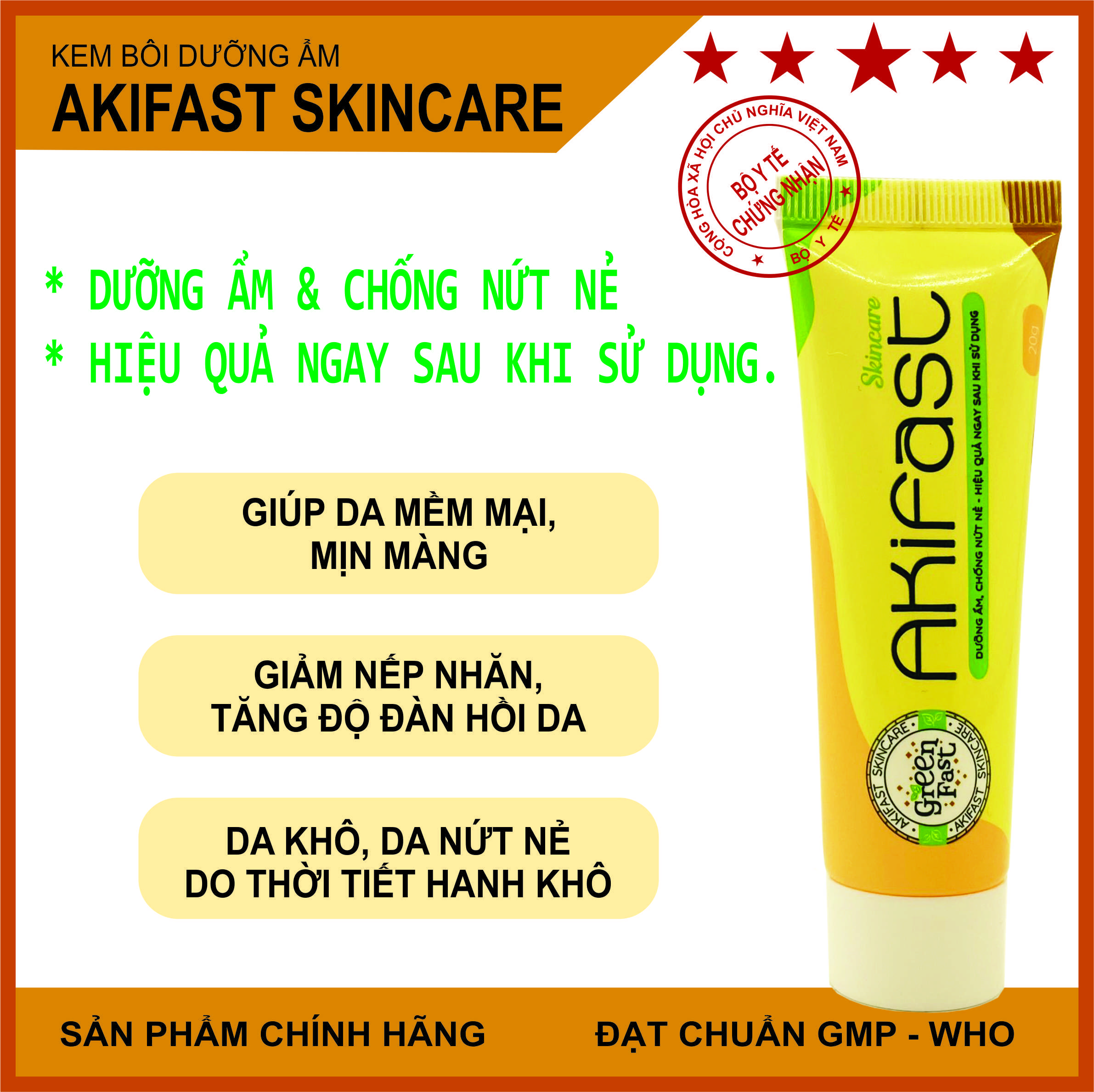 Kem dưỡng ẩm, chống nứt nẻ Akifast Skincare – nuôi dưỡng và làm mềm da, giảm khô nẻ do thời tiết