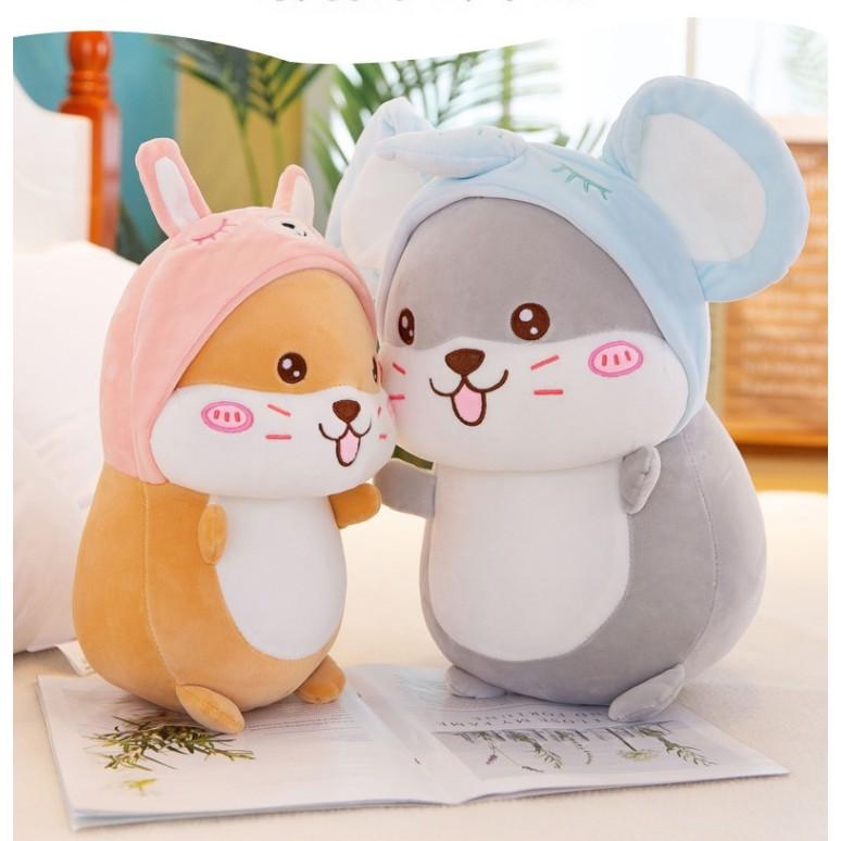 GẤU BÔNG CHUỘT HAMSTER COSPLAY VOI DỄ THƯƠNG (45CM)