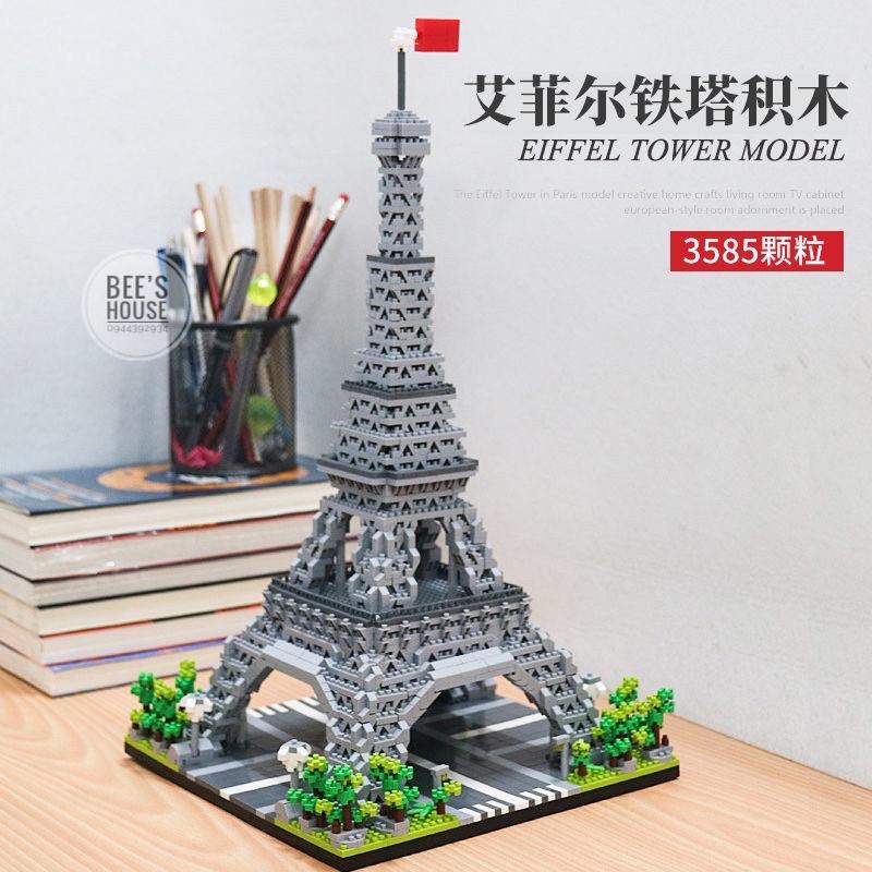 Bộ đồ chơi xếp hình lắp ráp kiến trúc city building- tháp Eiffel Pháp 3600 mảnh ghép đồ chơi xếp hình nanoblock