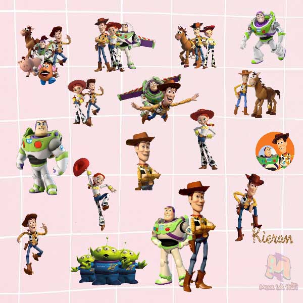 Miếng dán Stickers chủ đề Toy Story