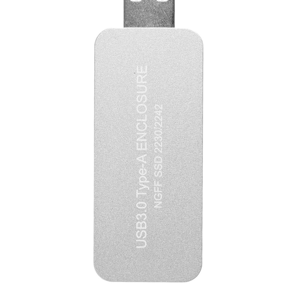 USB3.0 to M.2 NGFF B Key SSD 2230 2242 SSD Adapter Card Enclosure Box Silver