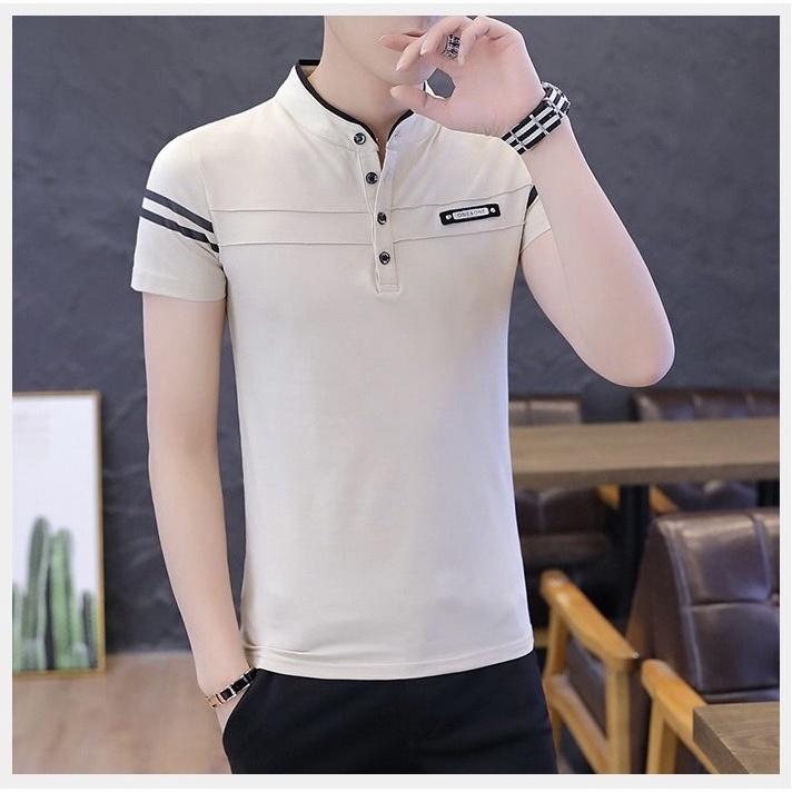 Áo thun nam cổ tàu tay ngắn vải thun cotton mềm mịn co giãn tốt skymen fashion MKT01